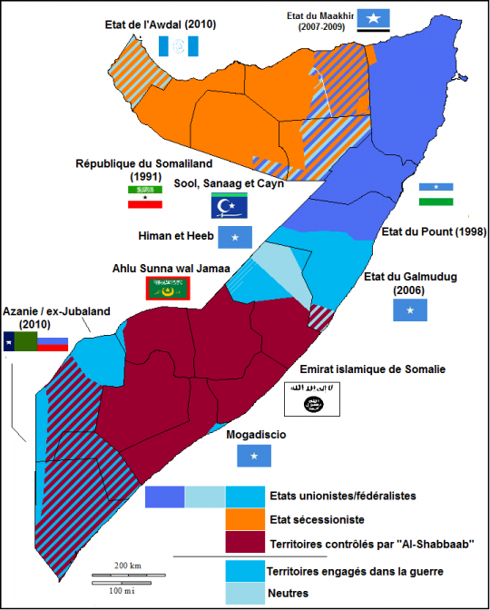 Mapa de la guerra en Somalia (Wikipedia)
